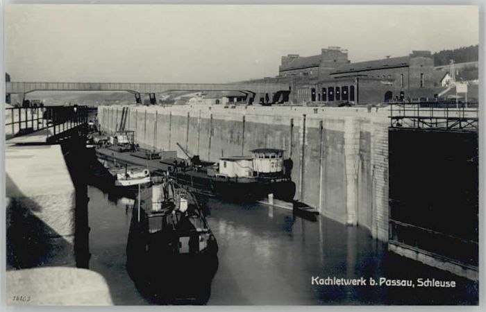 PAssAU Bayern Kachletwerk Schleuse ungelaufen ca. 1955