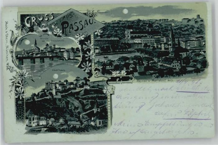 Passau Oberhaus Donaubruecke x 1898