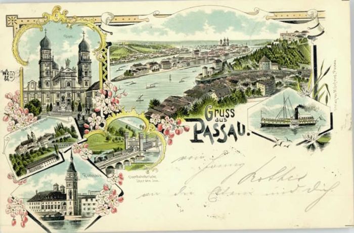 Passau Rathaus Maris Hilf Kirche x 1897