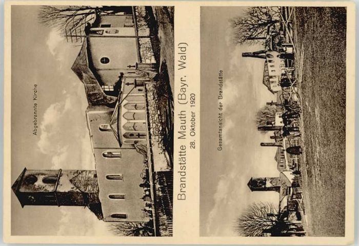 Mauth Niederbayern Abgebrannte Kirche