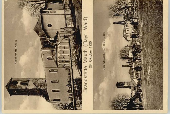 Mauth Niederbayern Abgebrannte Kirche