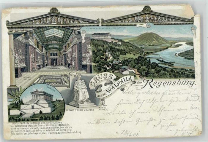 REGENSBURG Bayern Walhalla x 1901