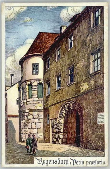 Regensburg Porta Praetoria ungelaufen ca. 1920