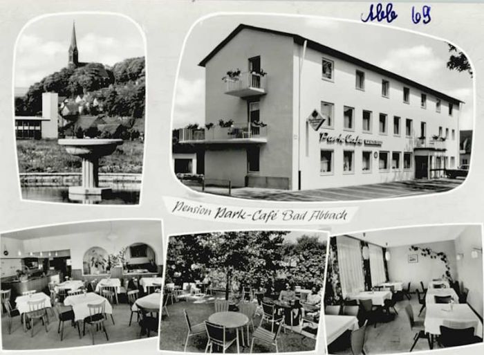 Bad Abbach Pension Park Cafe ungelaufen ca. 1965