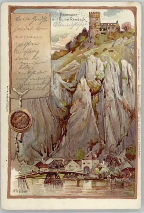 Neuessing Ruine Randeck KünstlerH. Treiber x 1904