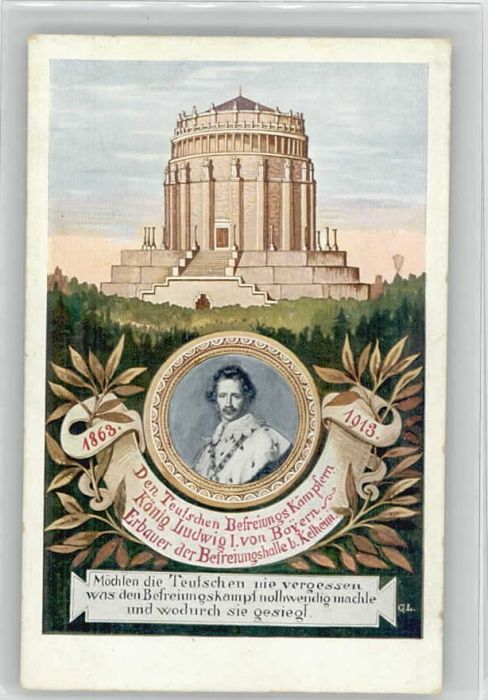 Kelheim Künstlerkarte Befreiungshalle o 1913