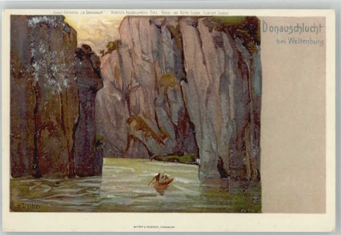 Weltenburg Kelheim Donauschlucht KünstlerH. Treiber ungela