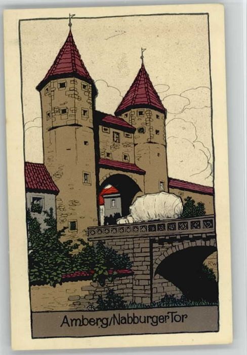 Amberg Oberpfalz Nabburger Tor ungelaufen ca. 1920