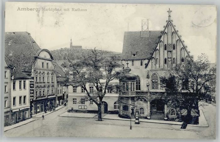 Amberg Oberpfalz Amberg Marktplatz Rathaus ungelaufen ca