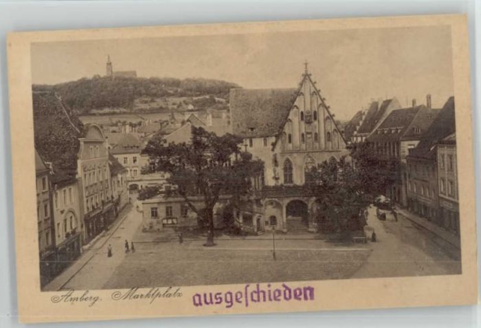 Amberg Oberpfalz Amberg Marktplatz ungelaufen ca. 1920