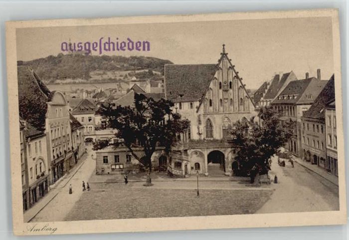 Amberg Oberpfalz Amberg Marktplatz ungelaufen ca. 1920
