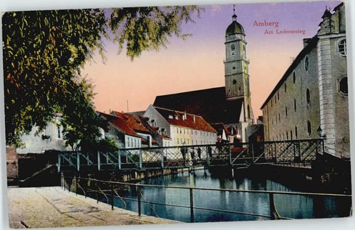 Amberg Oberpfalz Amberg Lederersteg ungelaufen ca. 1910