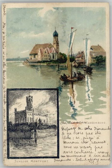 Wasserburg Bodensee Schloss Montfort KünstlerC. Biese