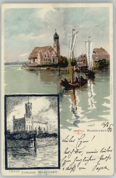 Wasserburg Bodensee Schloss Montfort KünstlerC. Biese