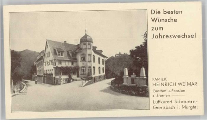 Gernsbach Scheuern Mini AK Gasthof Pension Zum St