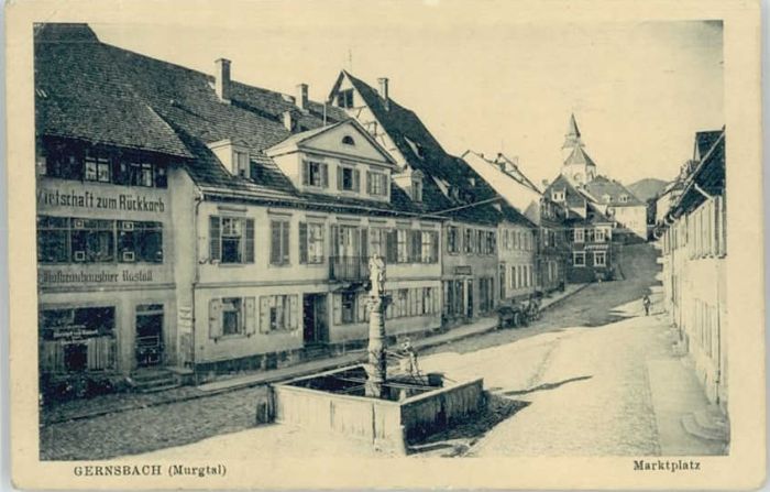 Gernsbach Marktplatz Wirtschaft Zum Rückkorb