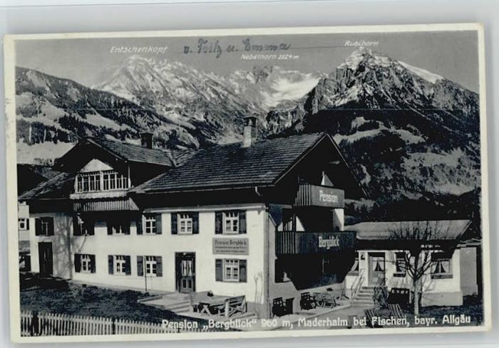 Fischen Allgaeu ension Bergblick Maderhalm Nebelhorn Ru