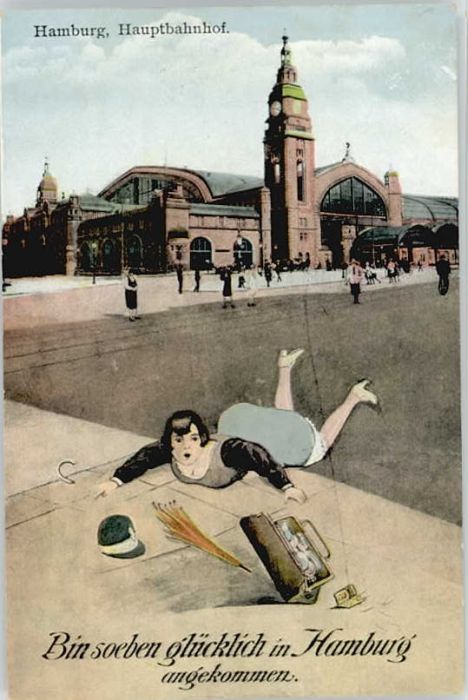 HAMBURG  CITY Kuenstlerkarte Hauptbahnhof
