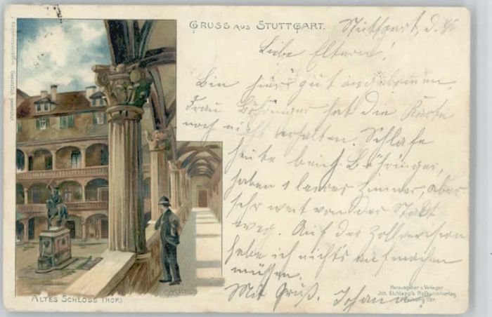 Stuttgart Künstlerkarte Altes Schloss