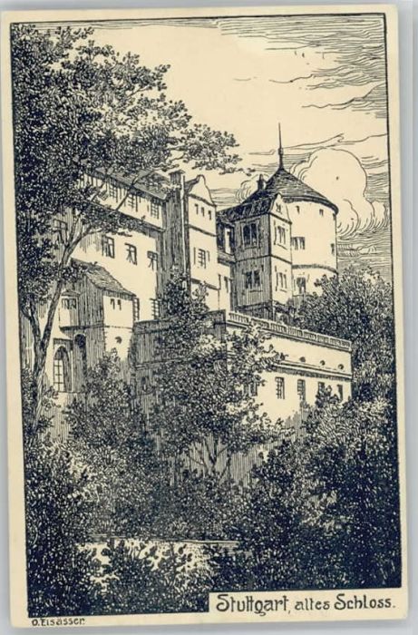 Stuttgart Künstlerkarte KünstlerOskar Elsässer Al