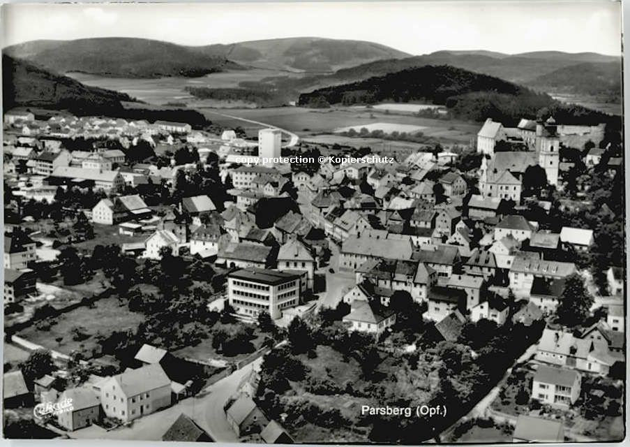 Parsberg Oberpfalz Fliegeraufnahme ungelaufen ca. 1965