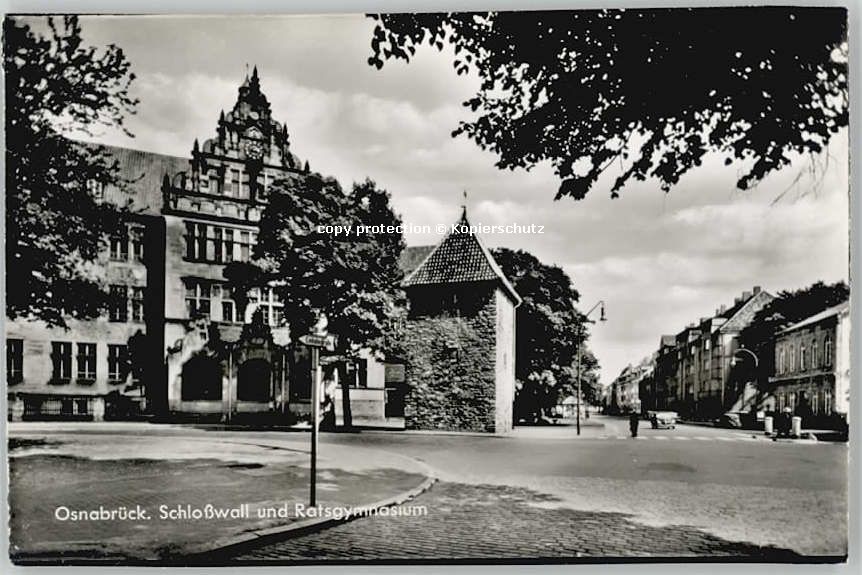 OSNABRueCK  CITY Osnabrueck Schlosswall Schule ungelaufen ca. 1965