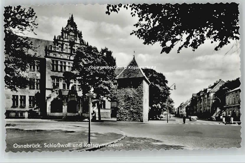 OSNABRueCK  CITY Osnabrueck Schlosswall Schule ungelaufen ca. 1955