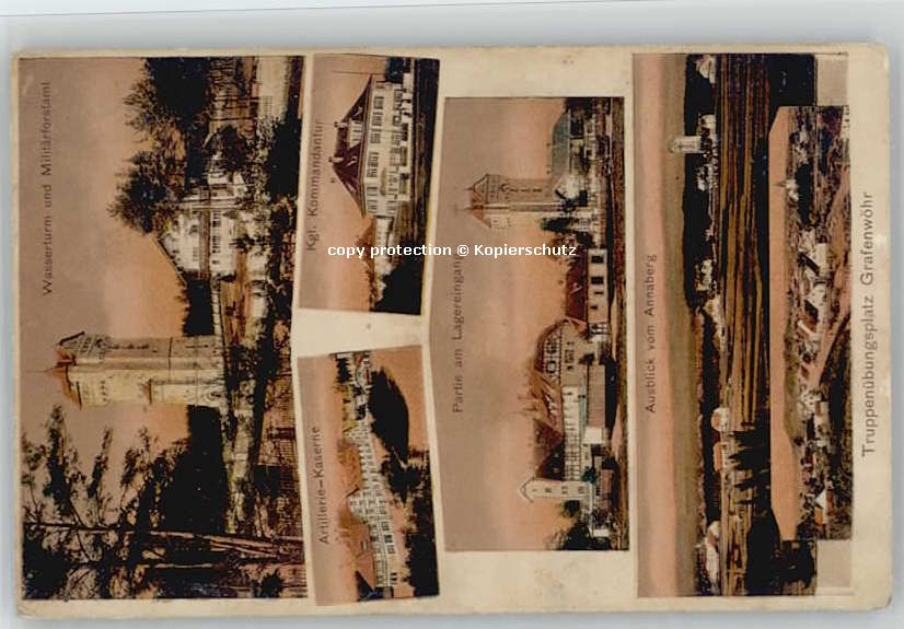 Grafenwoehr ilitär-Forsthaus Wasserturm x 1910