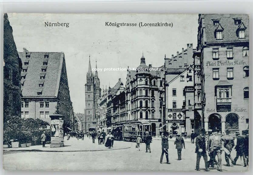NueRNBERG CITY oenigstrasse Lorenz Kirche x 1908