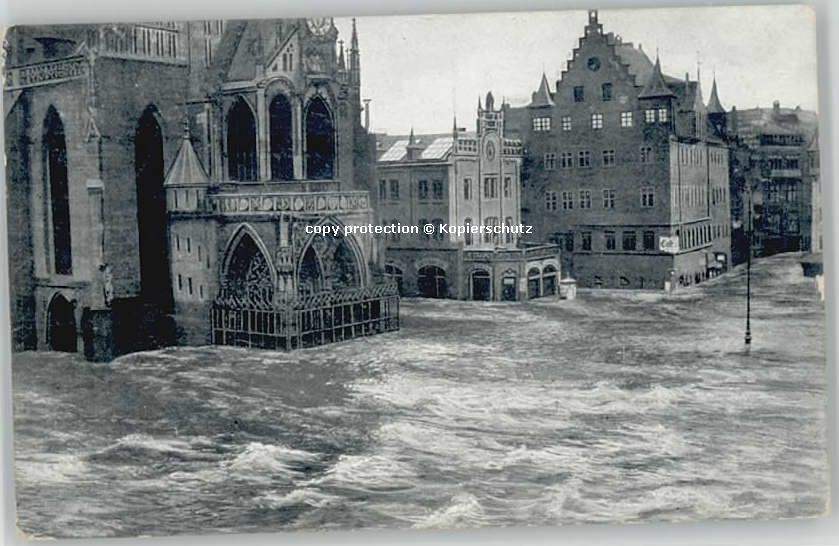 Nuernberg ochwasser-Katastrophe Hauptmarkt x 1909