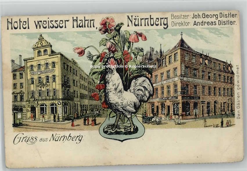 Nuernberg Nuernberg Hotel Weisser Hahn * 1910