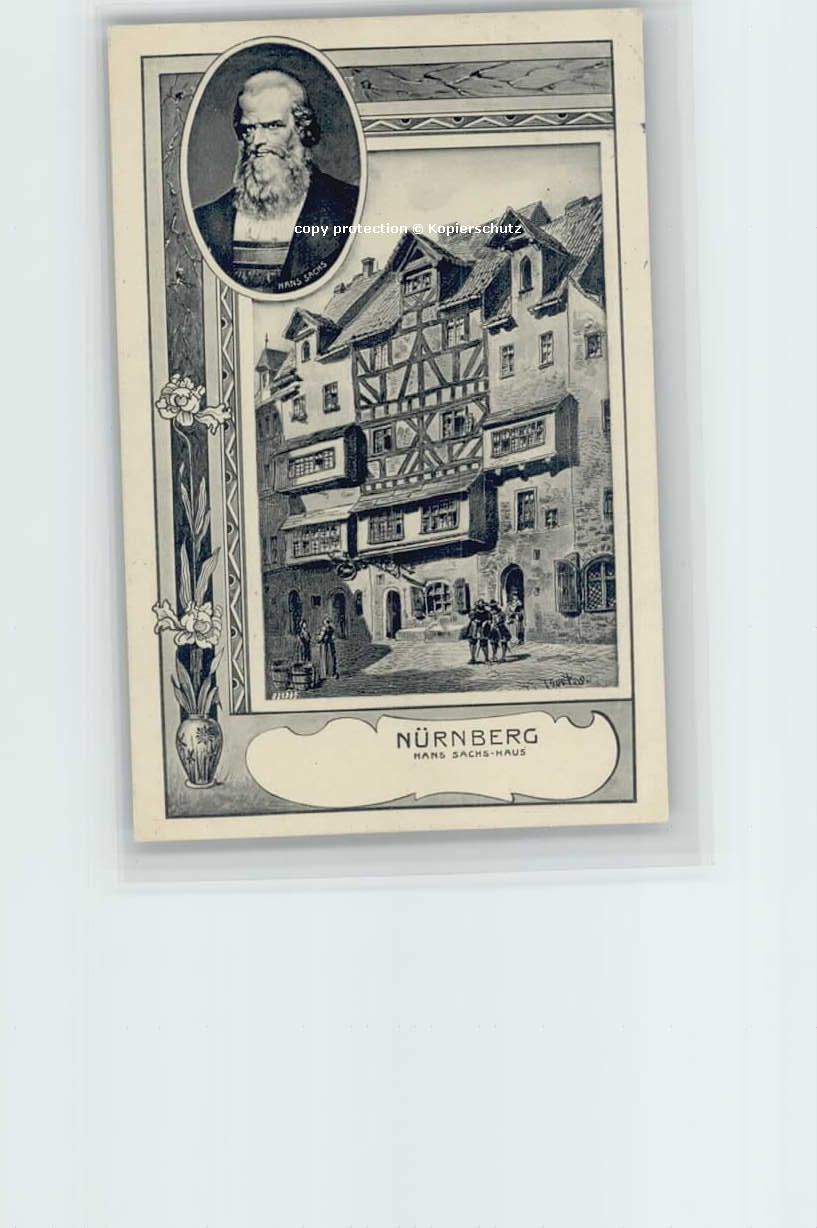 NueRNBERG CITY Nuernberg Hans Sachs KuenstlerKuenstlerkarte x 1911