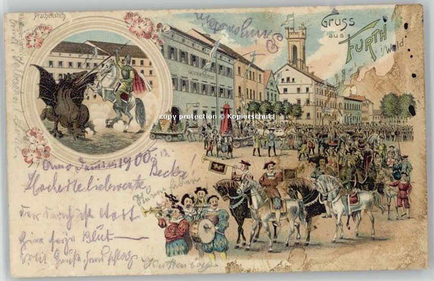 Furth Wald Drachenstich  x 1900