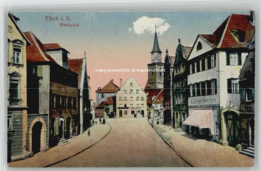Fuerth Bayern arktplatz ungelaufen ca. 1920