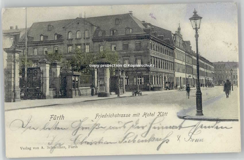 Fuerth Bayern riedrichstrasse Hotel Kütt x 1902
