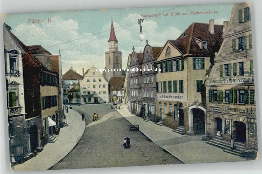 Fuerth Bayern arktplatz Michaels Kirche ungelaufen c