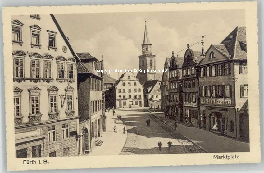Fuerth Bayern arktplatz ungelaufen ca. 1920
