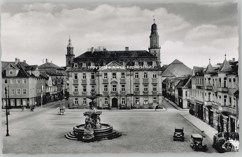 ERLANGEN Bayern Marktplatz Rathaus  ungelaufen ca. 1955