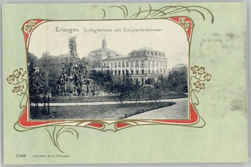 Erlangen Emigrantenbrunnen ungelaufen ca. 1900