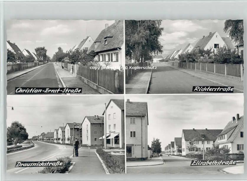 ERLANGEN Bayern Buckenhofer Siedlung ungelaufen ca. 1955