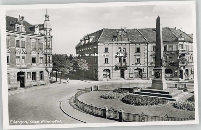 ERLANGEN Bayern Kaiser Wilhelm Platz ungelaufen ca. 1955