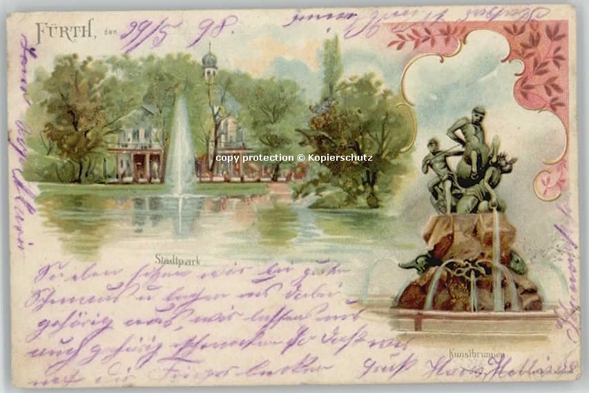 Fuerth Bayern Fuerth Bayern Kunstbrunnen x 1898