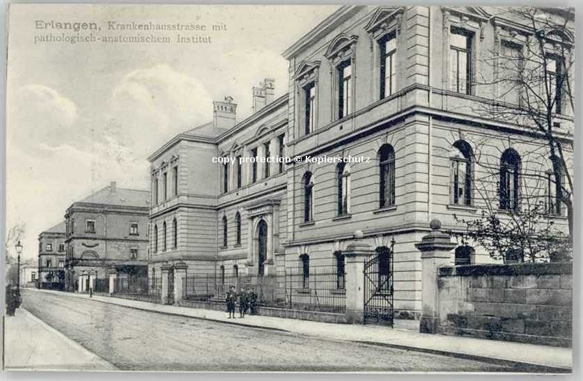 Erlangen Krankenhausstrasse ungelaufen ca. 1910