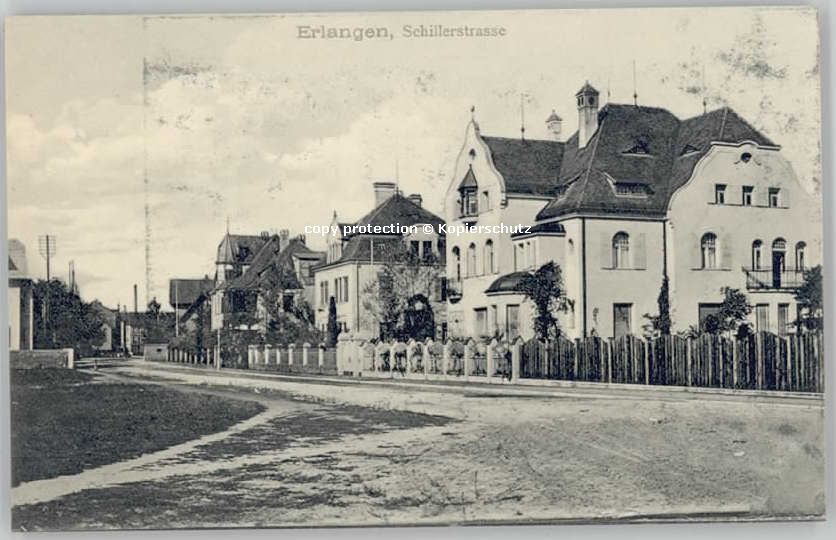 Erlangen Schillerstrasse ungelaufen ca. 1910