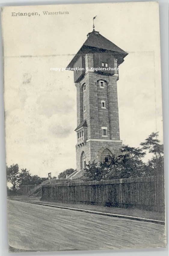 Erlangen Wasserturm ungelaufen ca. 1910