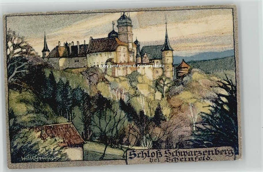 Scheinfeld Schloss Schwarzenberg Künstlerkarte ung