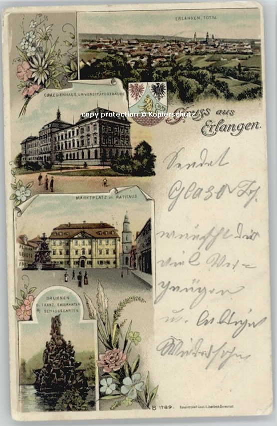 Erlangen Marktplatz Rathaus  x 1902