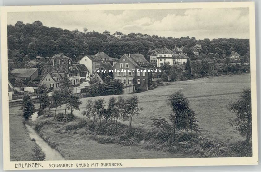 Erlangen Schwabach Burgberg ungelaufen ca. 1920