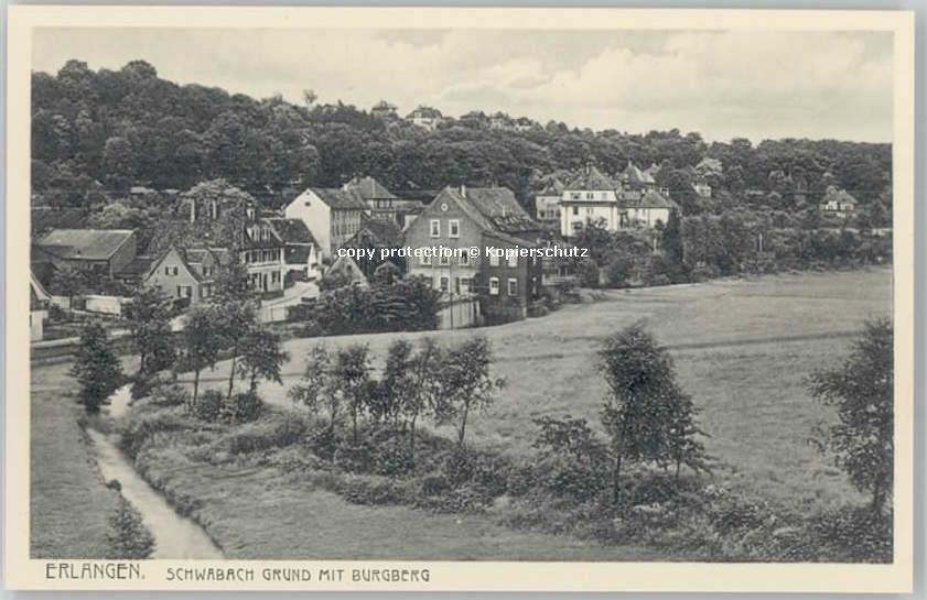 Erlangen Schwabach Burgberg ungelaufen ca. 1920