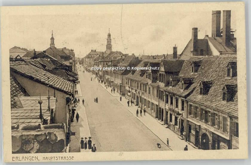 Erlangen Hauptstrasse ungelaufen ca. 1920